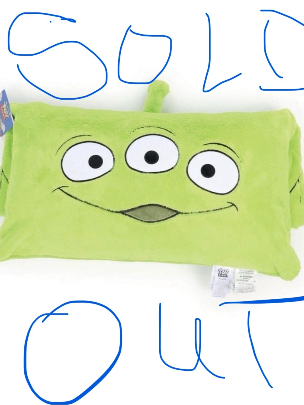 Toy Story Pizza Planet Alien 3D Oversized Furry Body Pillow 30”x 18”